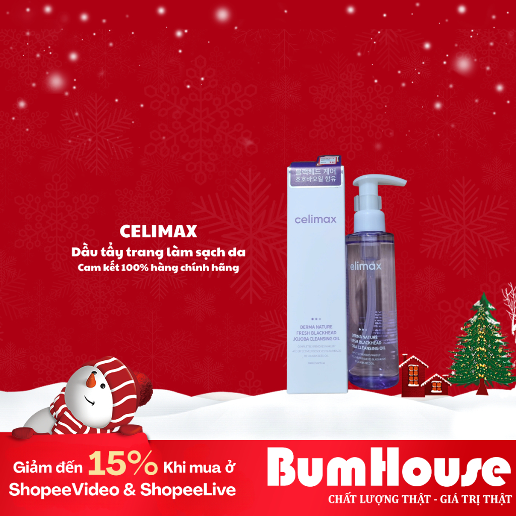 Dầu Tẩy Trang Làm Sạch Da Celimax Derma Nature Fresh Blackhead Jojoba Cleansing Oil 150ml