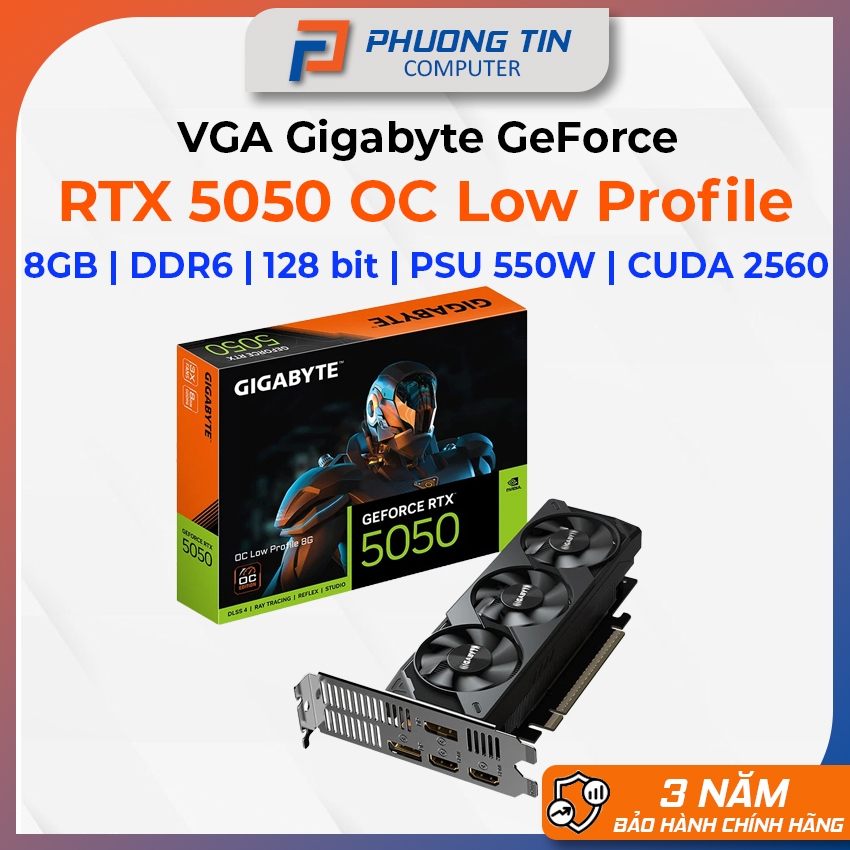VGA Gigabyte GeForce RTX 5050 OC Low Profile 8GB (GV-N5050OC-8GL) Bảo hành 36 tháng chính hãng