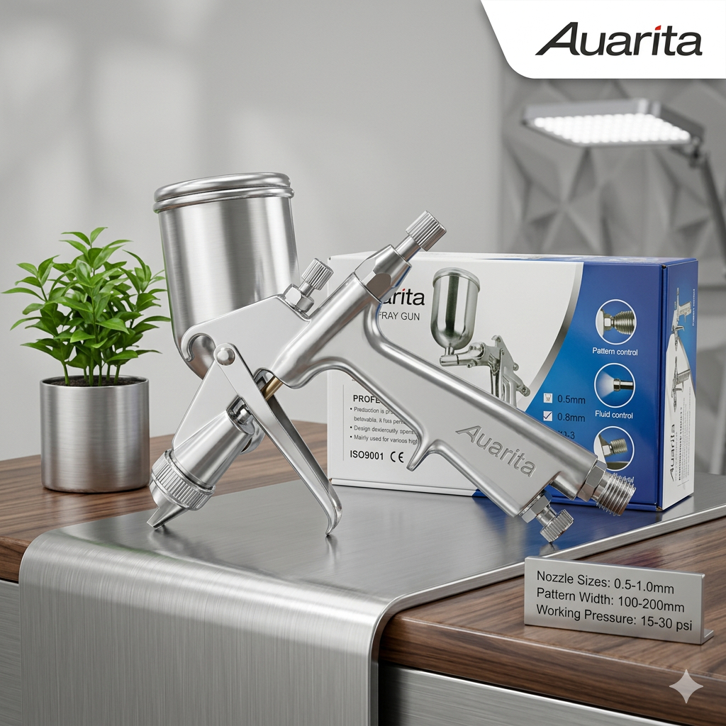Súng Phun Sơn Mini Auarita F3, béc 1.0mm (Hàng Chính Hãng), cốc 150ml