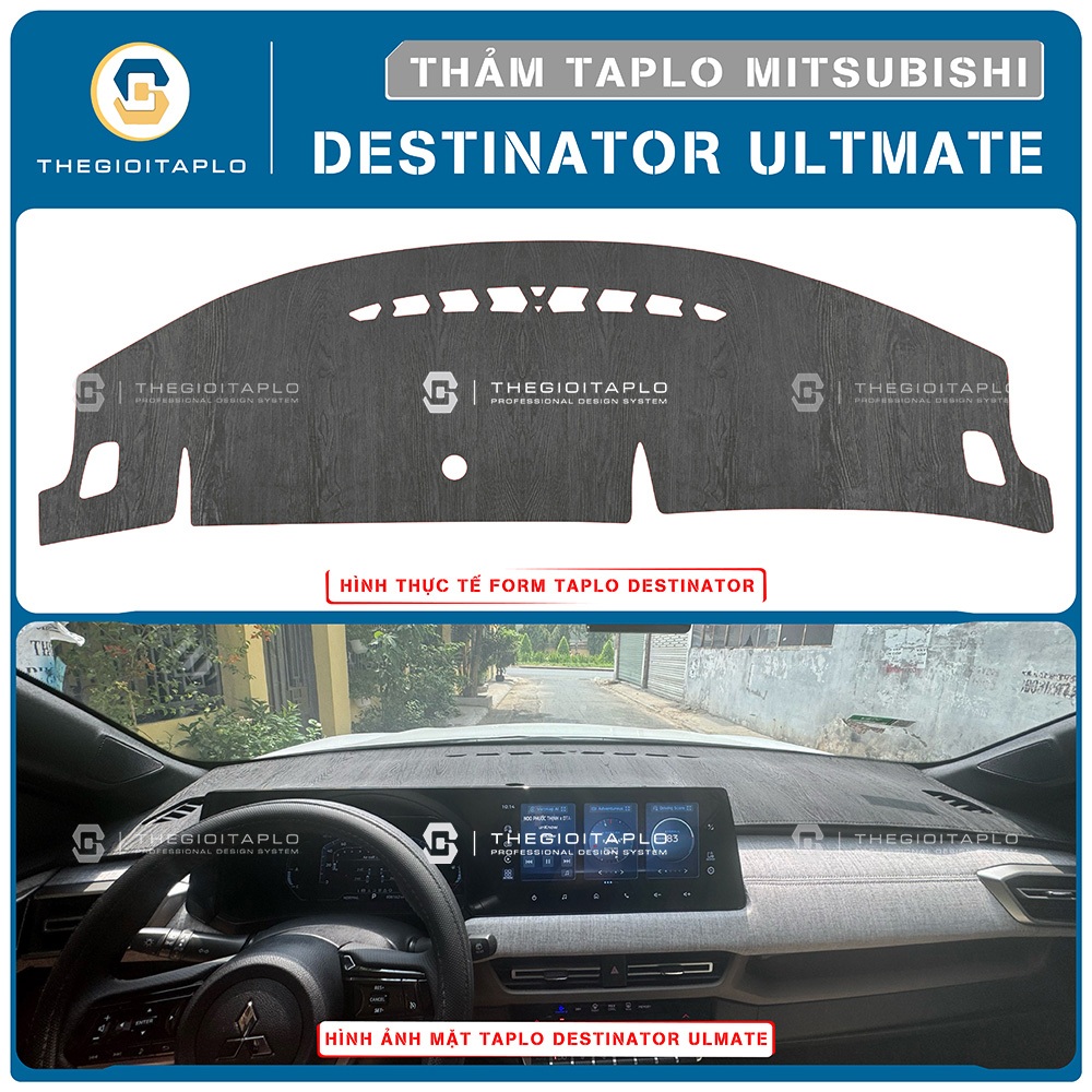 [Mitsubishi Destinator Ultimate] TThảm taplo oto da Nano Blockers UV, 3D Flare, Nhung lông tuyết viề