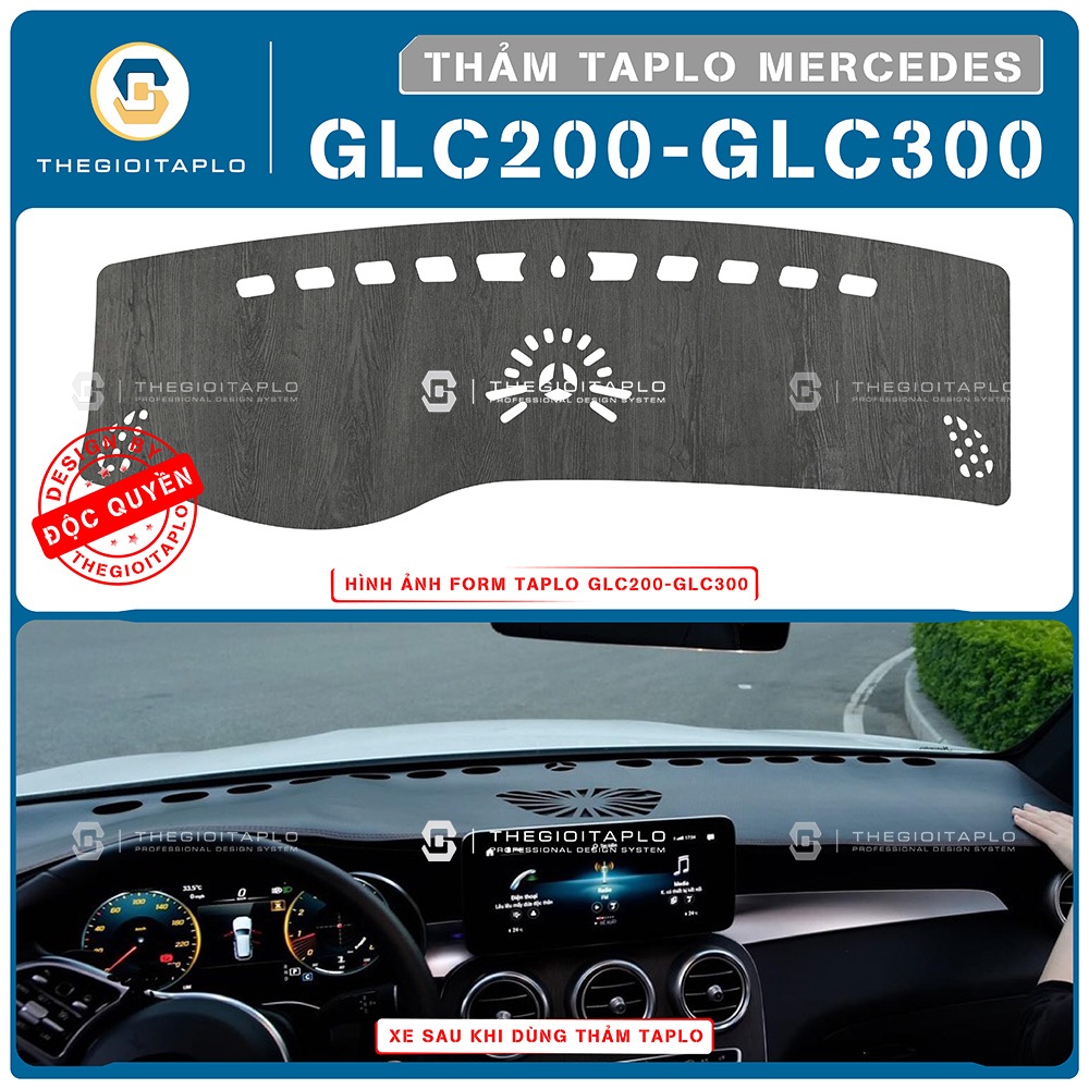 [Mercedes GLC200/GLC300 2019] Thảm taplo ô tô da cacbon,da vân gỗ,và tuyết nhung 3 lớp dày 1cm chống