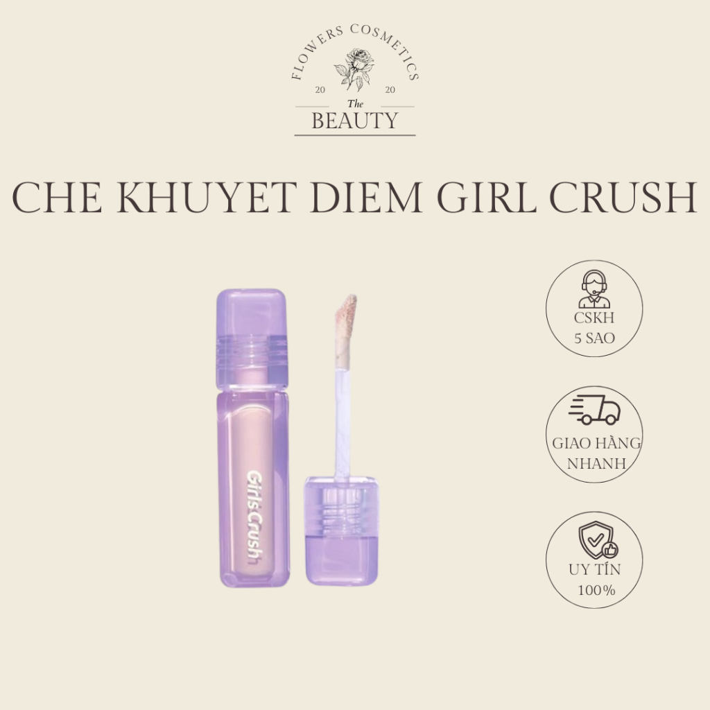[GIRLS CRUSH] Kem Làm Sáng Che Khuyết Điểm Girls Crush Matte Velvet Concealer Mỏng Mịn 8g