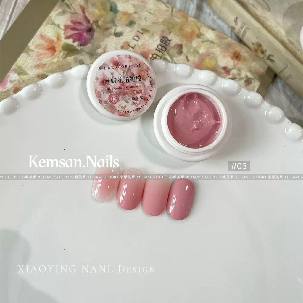 (M85) hũ gel dặm màu hồng Frescobaldi làm nail