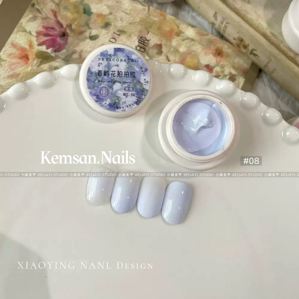 (M86) Hũ gel dặm màu xanh pastel Frescobaldi