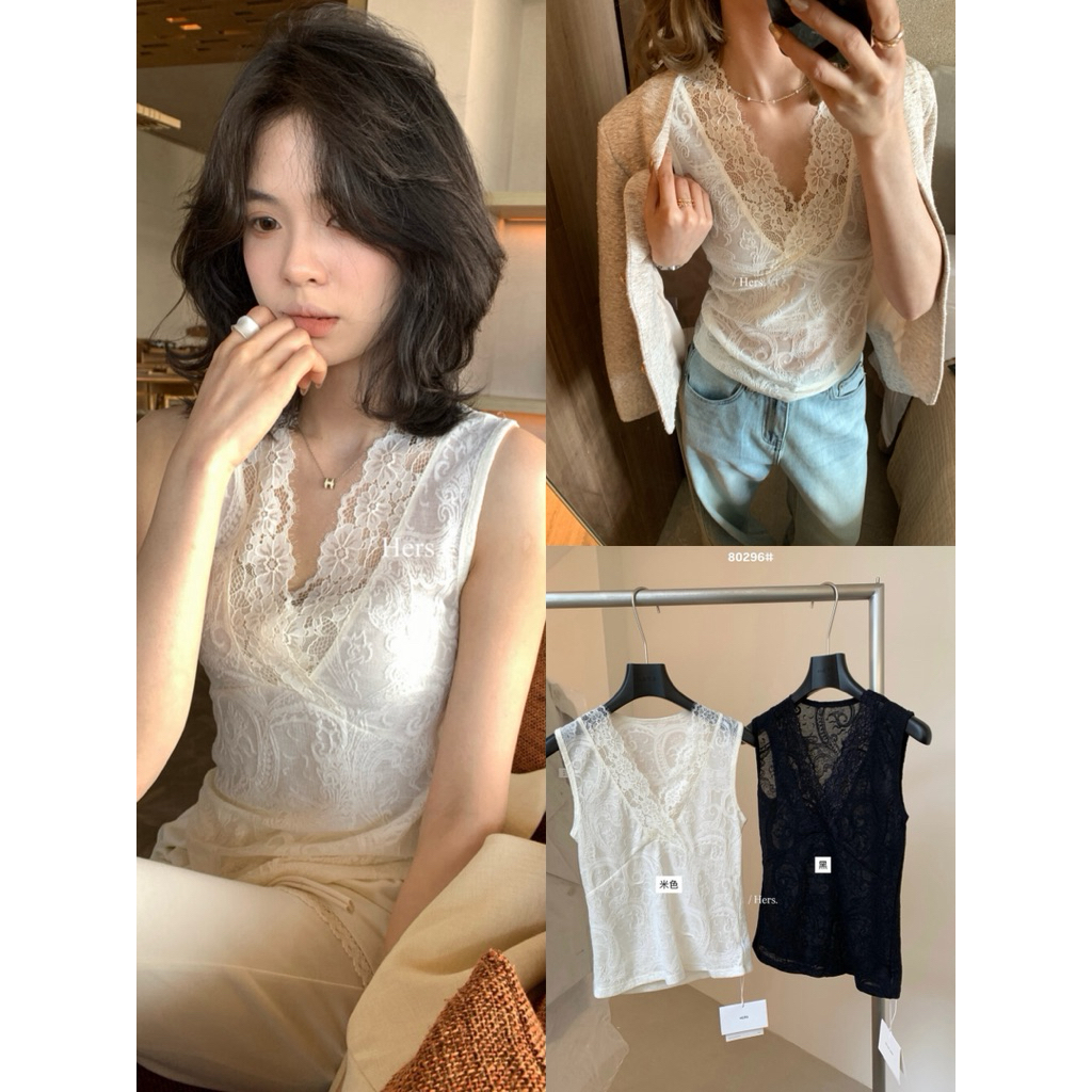 𝐢𝐦𝐜𝐡𝐢𝐜.𝟐𝟐𝐬 | Áo Ba Lỗ Ren Hers Xuyên Thấu Sexy Mùa Hè Vải Mềm Mại Không Ngứa