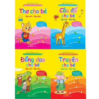 Bộ Sách 4 Cuốn Truyện, Thơ, Đồng Dao, Câu Đố Cho Bé Tập Nói, Tập Đọc Từ 0-6 Tuổi - Tủ Sách Tiềm Thức