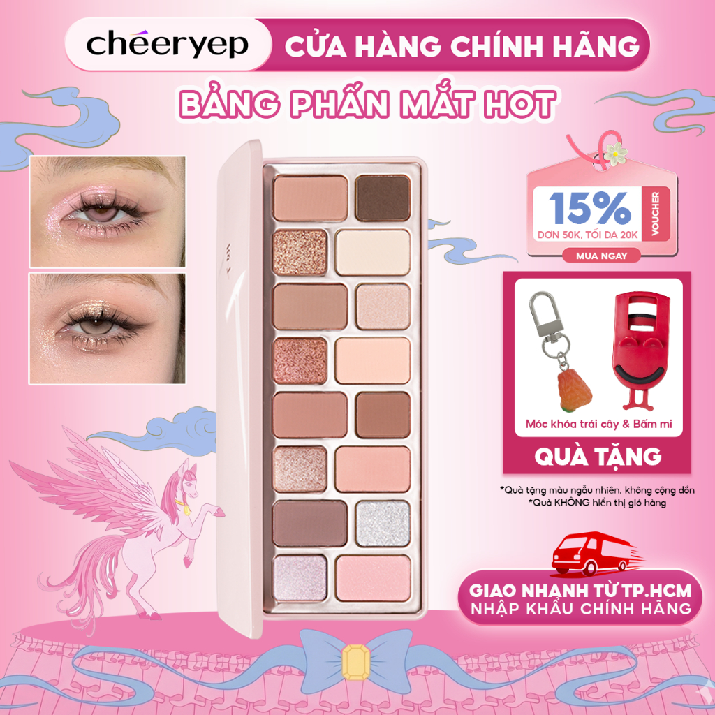 Bảng Phấn Mắt CHÉERYEP Hồng Đào Nhạt Đa Năng Dễ Dùng Trang Điểm Hằng Ngày Phấn Mịn Dễ Tán Bền Màu