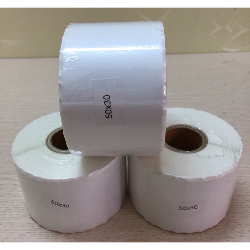 10 Cuộn Tem Trà Sữa, Tem 50x30, Tem 30x50, Decal Nhiệt