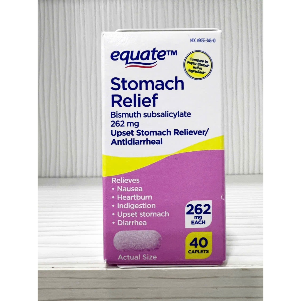 Viên hổ trợ tiêu hoá Equate Relief 262mg 40 Caplets của Mỹ