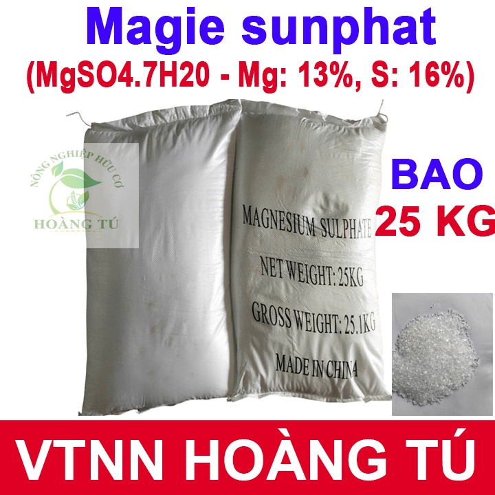 MgSO4.7H2O 25kg – Phân Bón Magie Chống Vàng Lá Cho Cây Ăn Trái