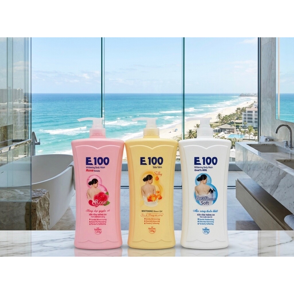 Sữa Tắm Trắng Da E100 Dưỡng Ẩm Mịn Màng chai 800g