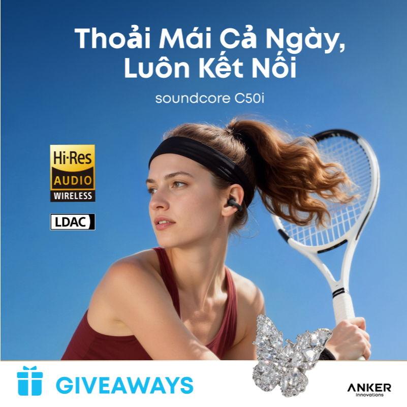 Soundcore C50i by Anker, Open-Ear Headphones, Clip-On Earbuds, AI-Enhanced Calls, Comfortable and Iconic, D1101 | BigBuy360 - bigbuy360.vn