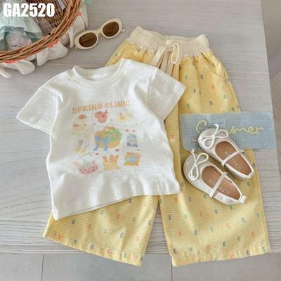 Set Áo Len Tay Ngắn Quần Hoa Baloon Bo Chun Cho Bé Gái 1-7 Tuổi MINTSCLOSET Quảng Châu - GA2358