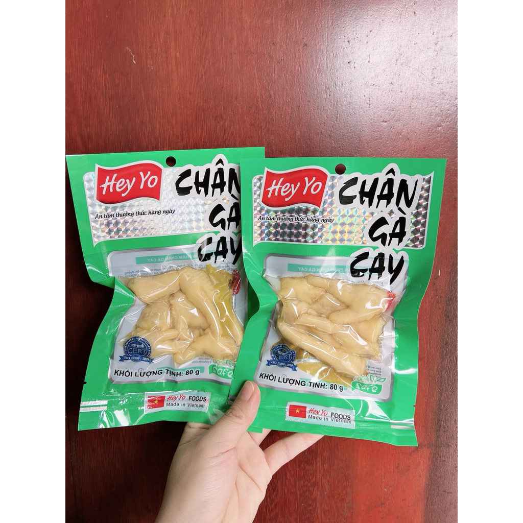 (.)Combo chân gà Cay 80g Hey Yo food. Chân gà Việt Nam thơm ngon