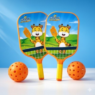 Bộ Vợt Đồ Chơi Cho Bé – Vợt Pickleball Hươu Grow Vàng Kèm Bóng