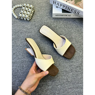 Guốc xuồng 5p love begins_Guốc xuồng mũi vuông si sáp trẻ trung cá tính_Gót xuồng 5 phân