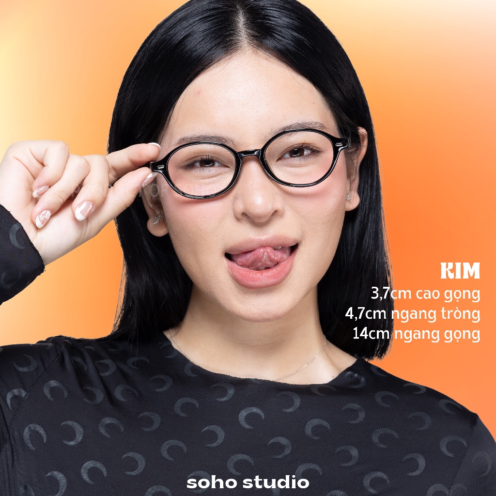 [KIM] Gọng kính form oval hợp mặt nhỏ vừa thiết kế mới 2026 kèm phụ kiện bảo vệ SOHO