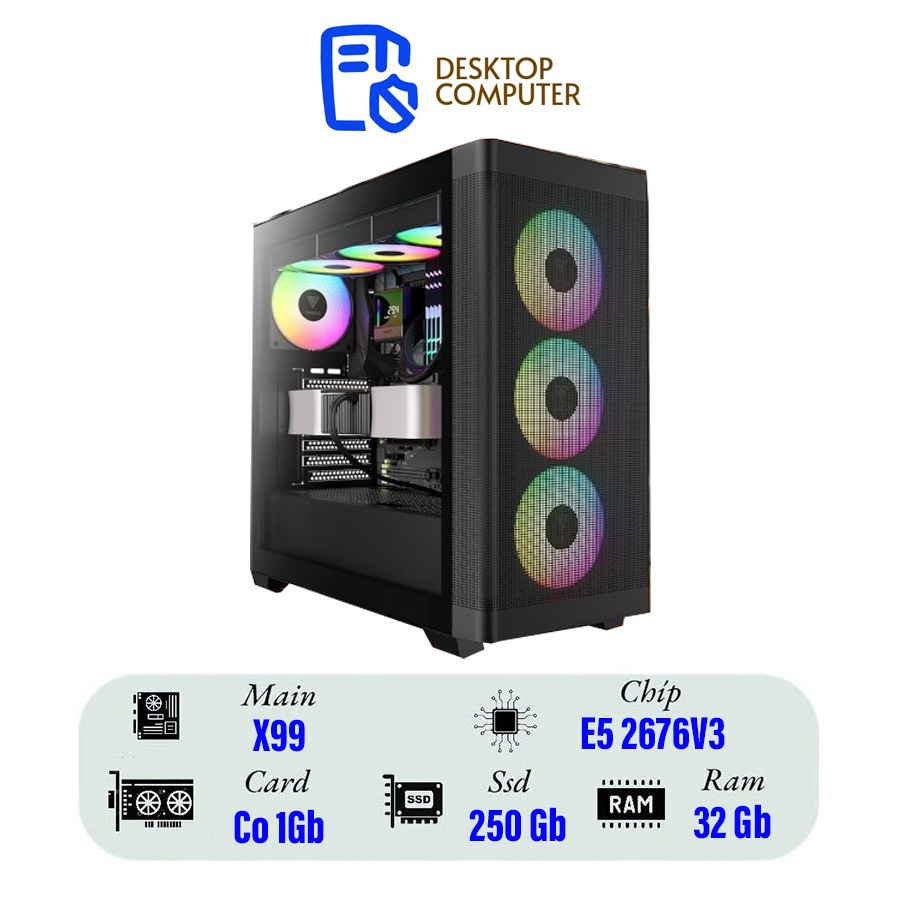 PC Dual Xeon E5 2676V3 | Ram 32G | GTX 3060 12G | SSD 250G