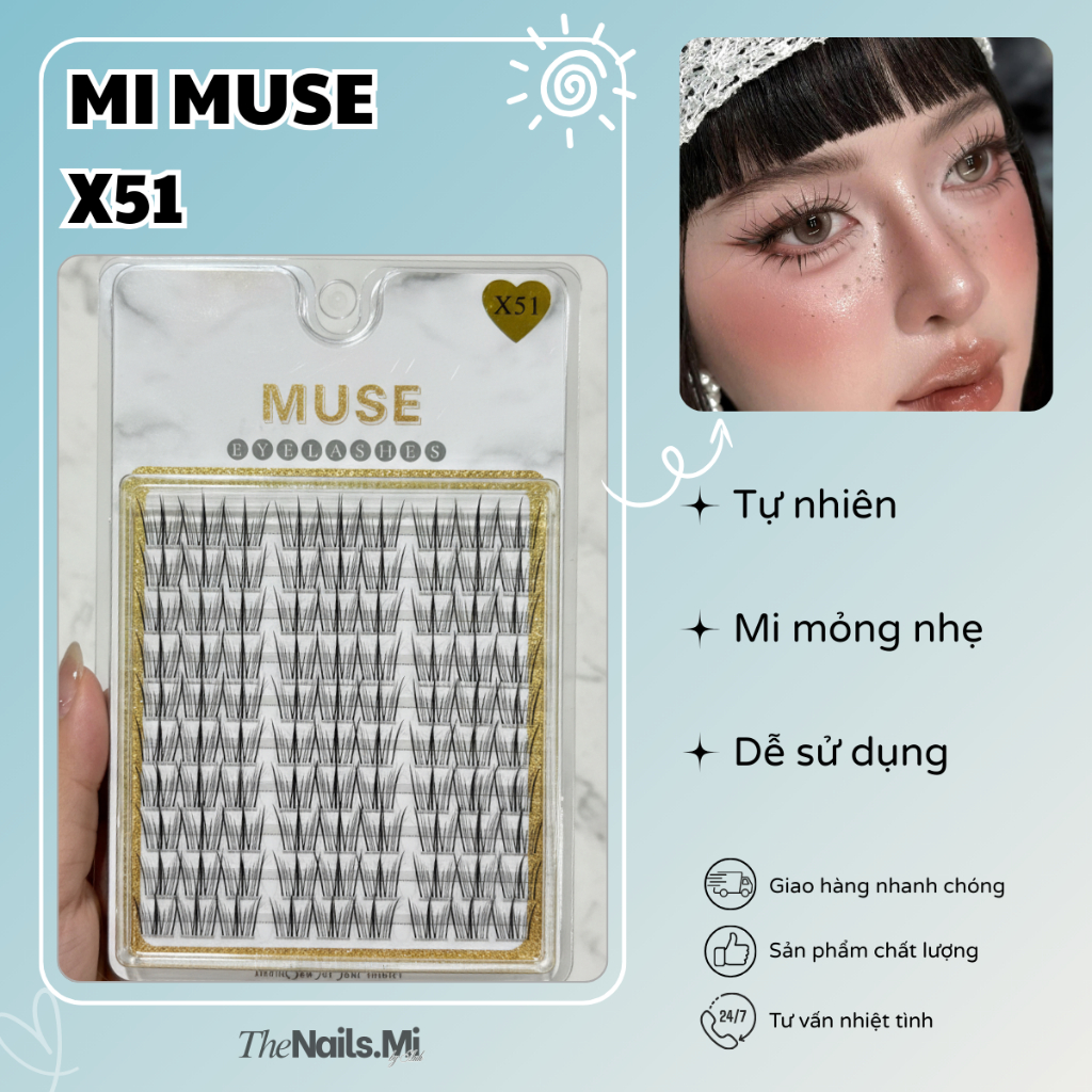 MI MUSE X51 Cụm Mi Trụ Thiết Kế Tự Nhiên - Sợi Tơ Mềm Nhẹ Không Cứng Form