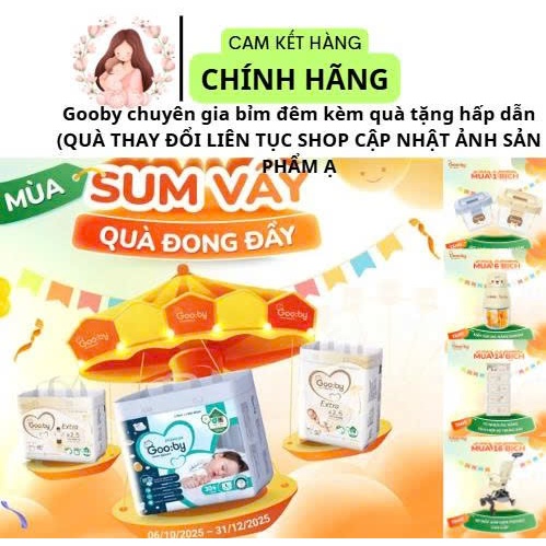 (Kèm quà) Bỉm GOOBY NGÀY/ GOOBY ĐÊM công nghệ Hàn Quốc chính hãng đủ size cho bé từ 3-25kg