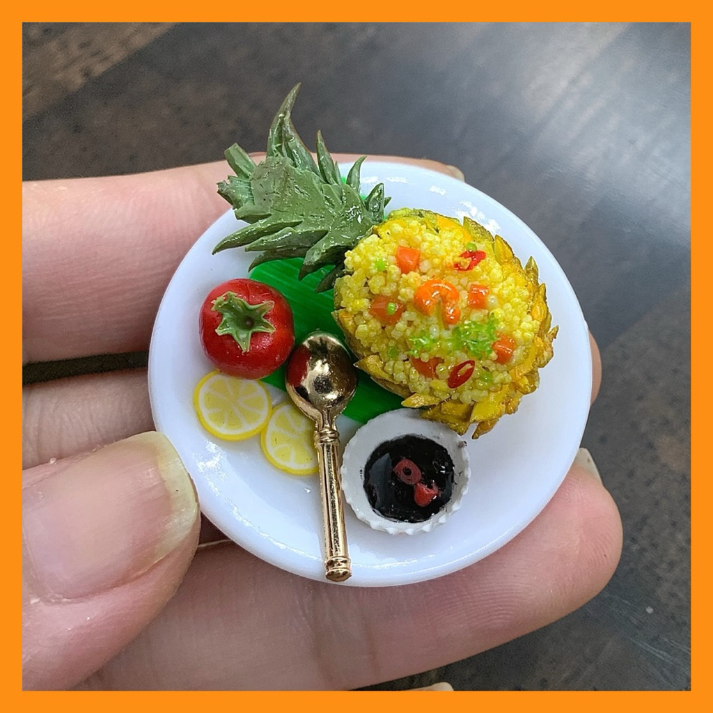 Mô Hình Cơm Dứa Mini 🍍 | Cơm Dứa & Nước Ép Dứa Đất Sét Cho Nhà Búp Bê Và Tiểu Cảnh