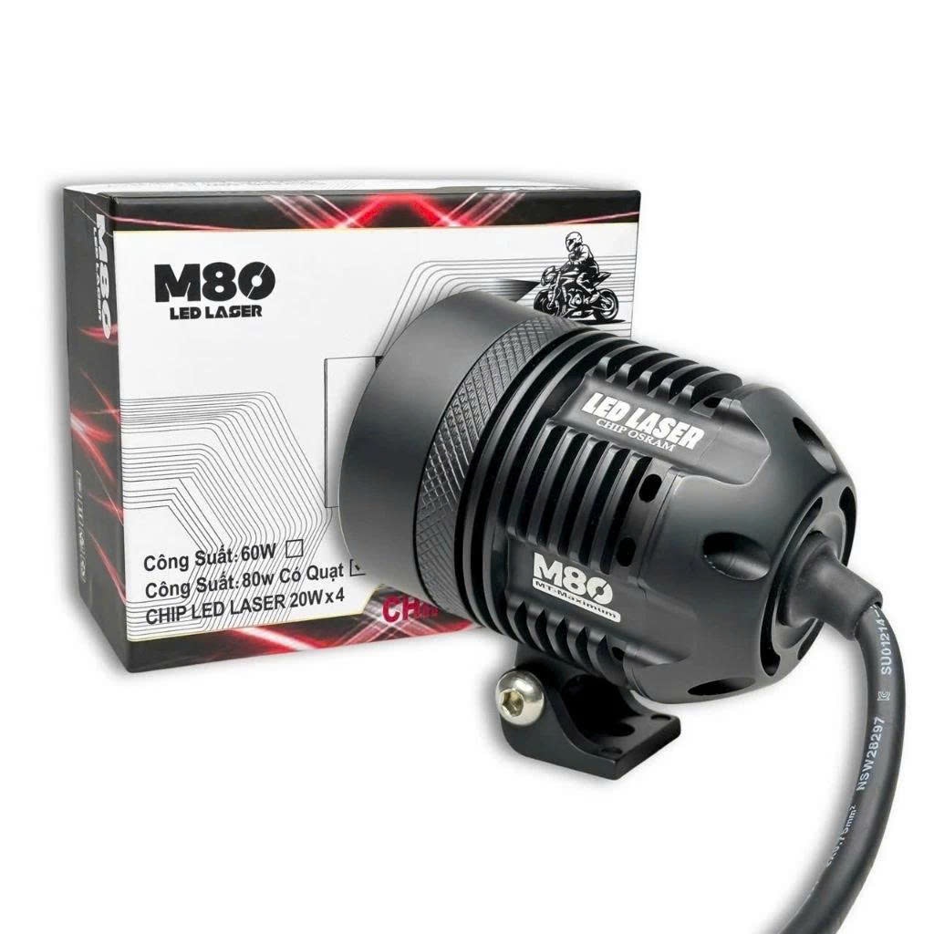 Đèn trợ sáng M80 siêu pha khủng có quạt tản nhiệt công suất cực khủng 70w bảo hành 1 năm