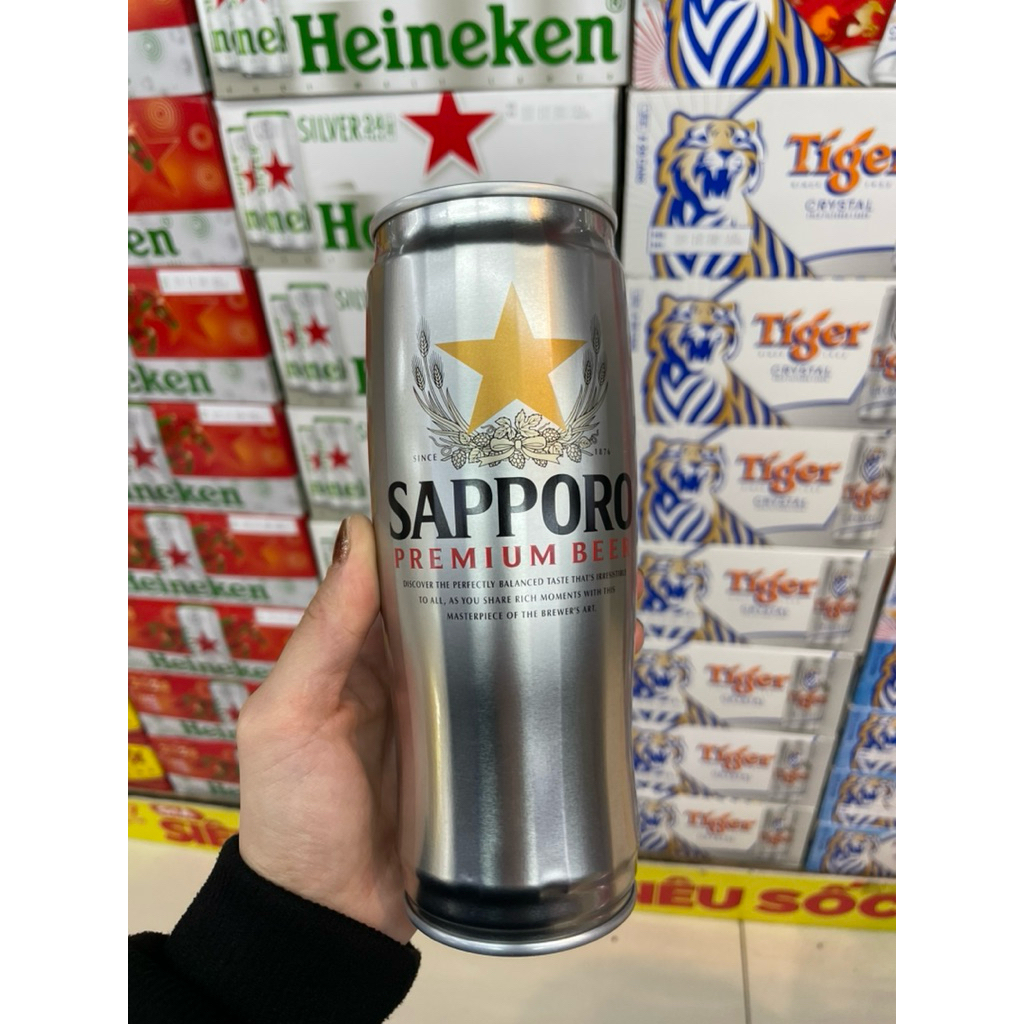 Bia Sapporo Premium lon 650ml (6 lon/thùng)