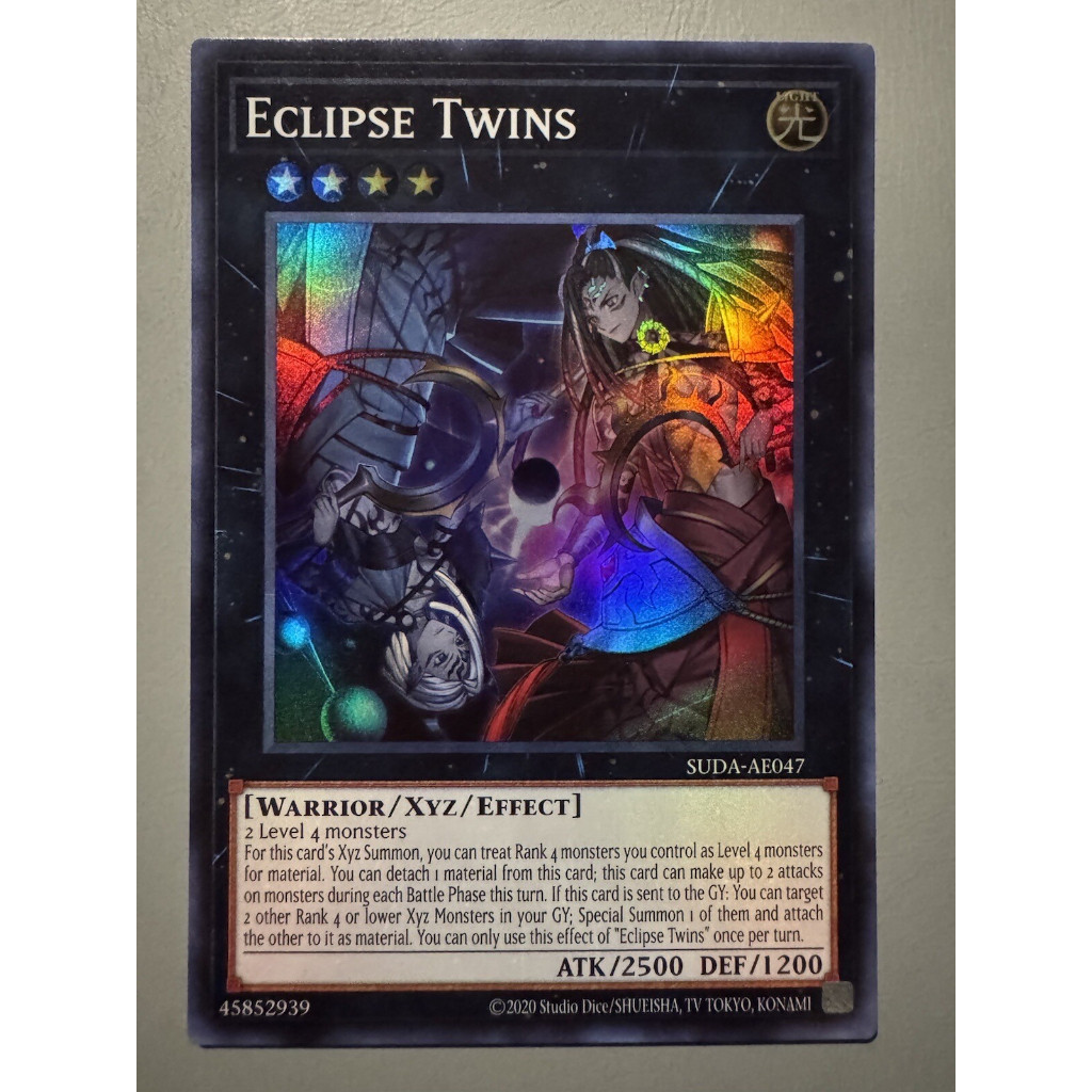 Super rare ae [ Dưa Hấu Yugioh ] Lá bài thẻ Eclipse Twins xyz