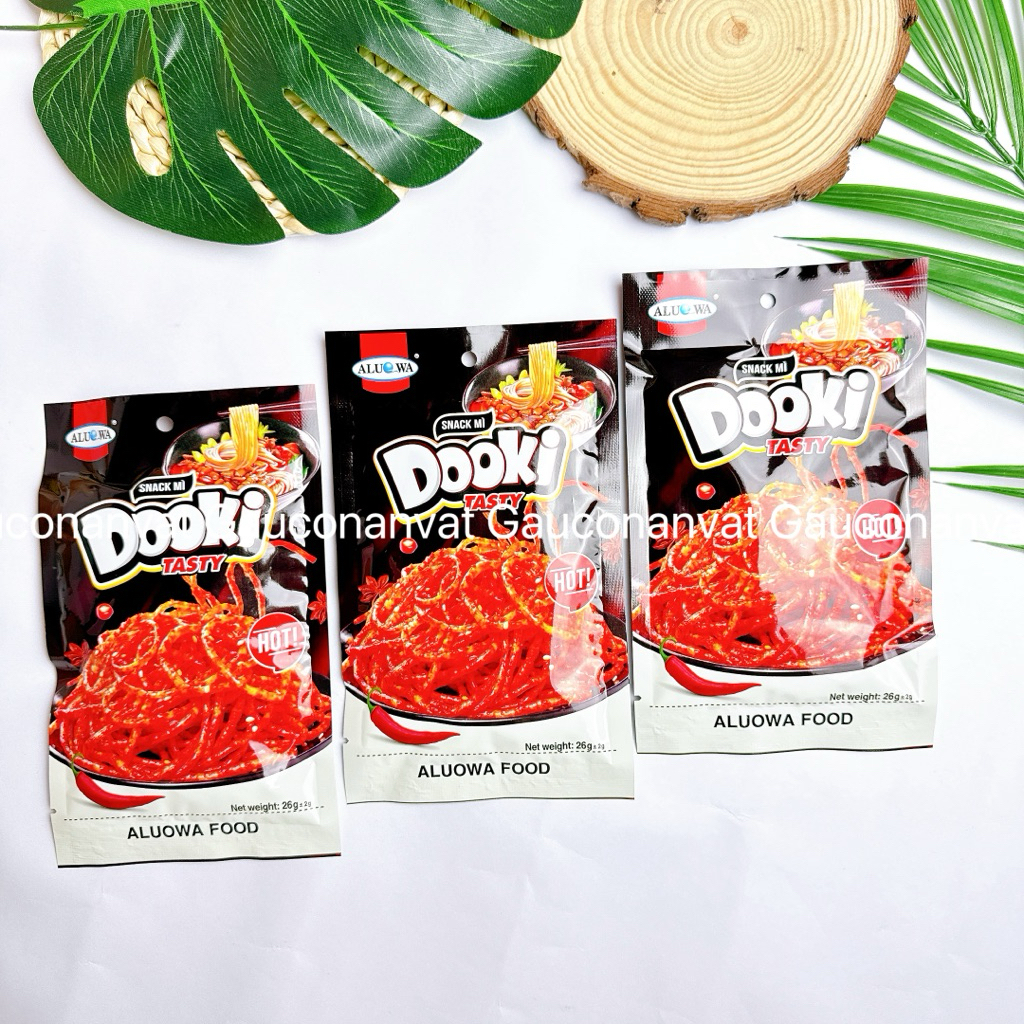 Bịch 30 gói Snack DooKi mẫu mới Aluowa cay cay cực cuốn, ăn vặt cổng trường siêu hot