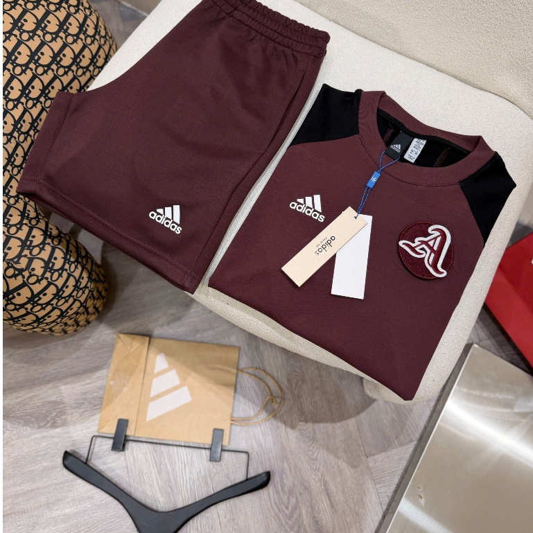 Bộ Quần Áo Thể Thao Nam Phong cách Adi--das Phối Vai – Set Áo Thun Quần Short Nam Hot Trend