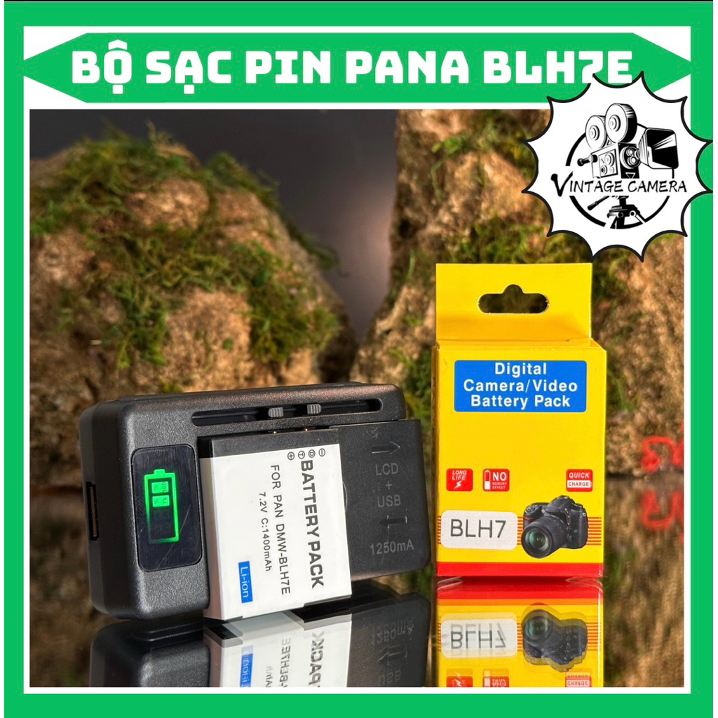 Bộ Sạc Pin Pana DMW-BLH7 ( Combo Sạc LCD / Pin thay thế ) dùng cho Lumix GM1, Lumix GM5, Lumix GF7, 