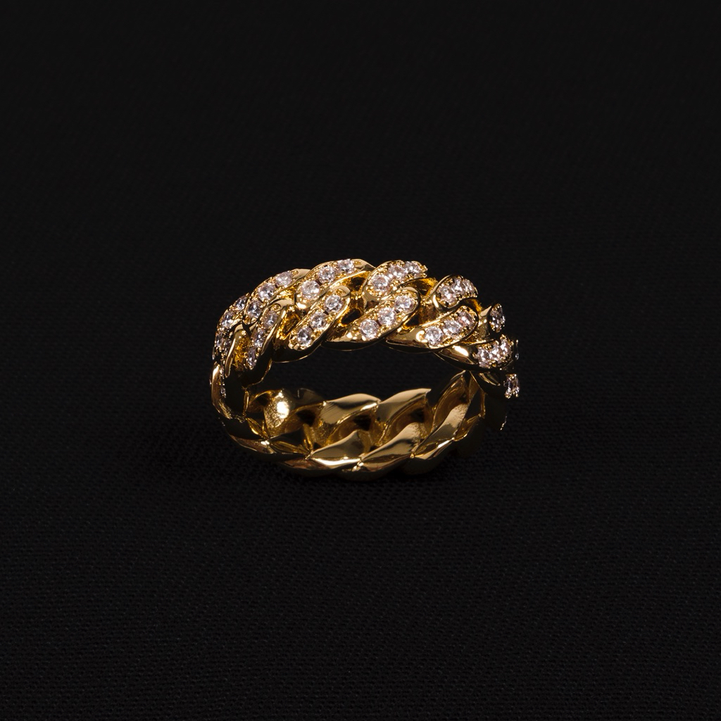 [SMAKER] Nhẫn chính hãng , chất liệu hợp kim phủ vàng - CUBAN RING IN GOLD