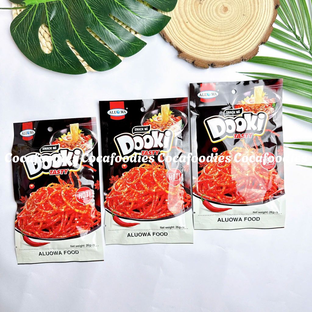 Bịch 30 gói Snack DooKi mẫu mới Aluowa cay cay cực cuốn, ăn vặt cổng trường siêu hot
