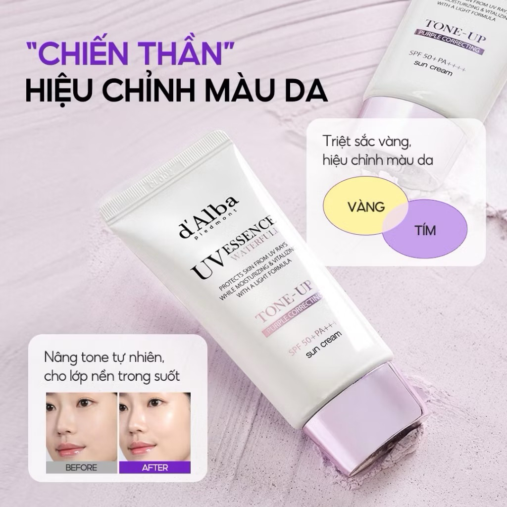 [d'Alba Official] Kem chống nắng nâng tone Tím d'Alba White Truffle Tone Up Sunscreen (Purple) 50ml