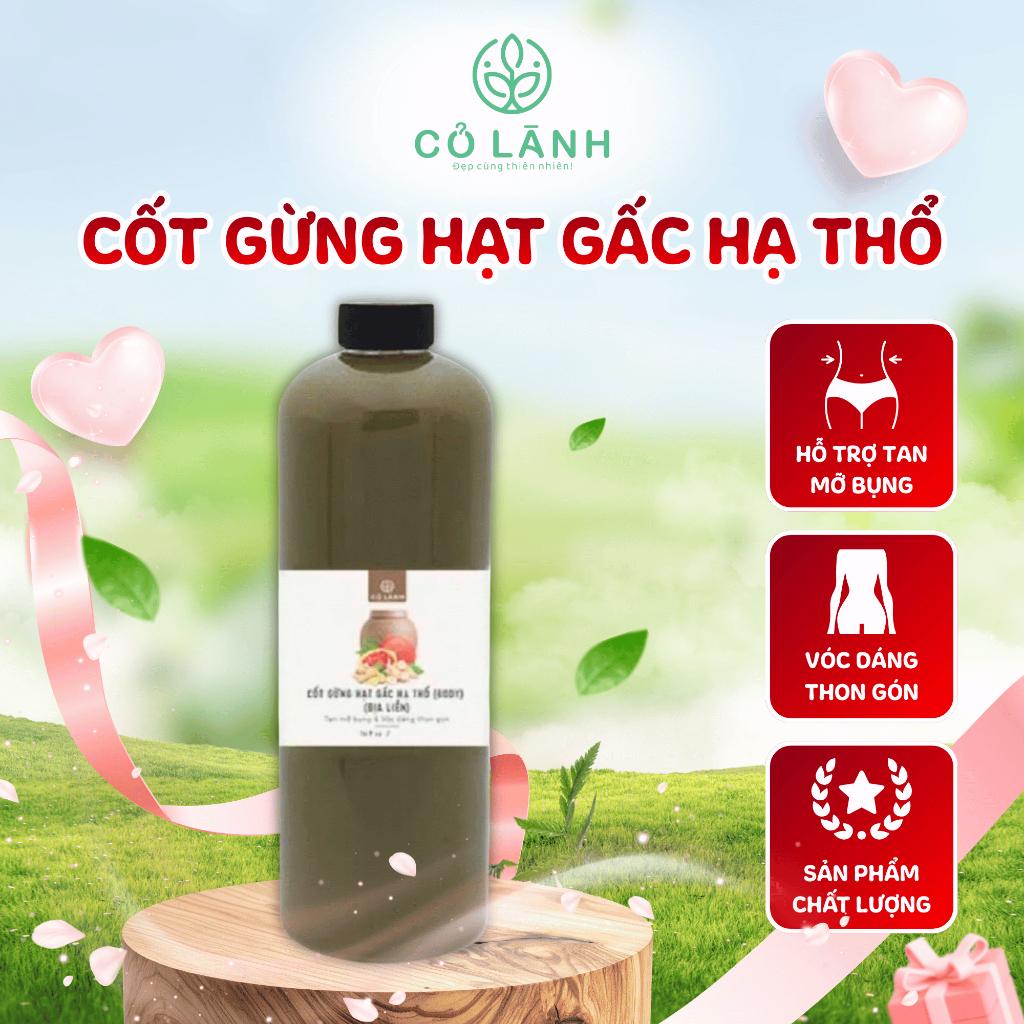 Nước cốt Gừng Hạt Gấc Massge cơ thể cho mẹ sau sinh, Lấy Lại Vóc Dáng Cỏ Lành 1000ml