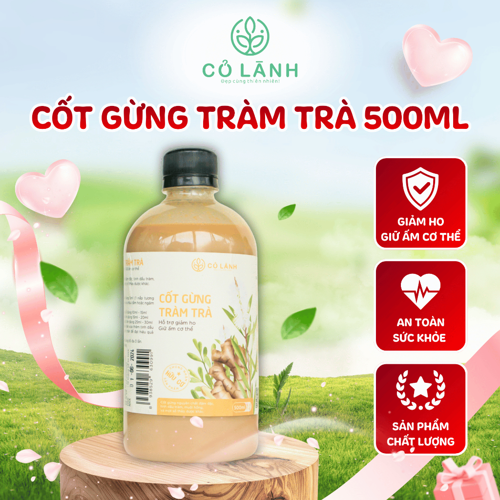 (HOT) 500ml Nước Cốt Gừng Tràm Trà (Không bã) Ngâm Chân, Tắm Bé - Giữ Ấm, Phòng Ho, Lưu Thông Khí Huyết