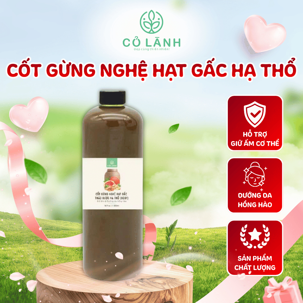 Nước Cốt Gừng Nghệ Hạt Gấc Cỏ Lành 1000ML