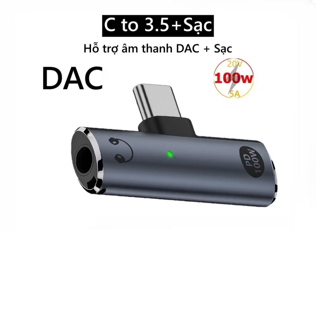 Jack chuyển đổi từ đầu Type C sang Type C + Type C hoặc Type C + 3.5mm - DAC âm thanh - Livestream -