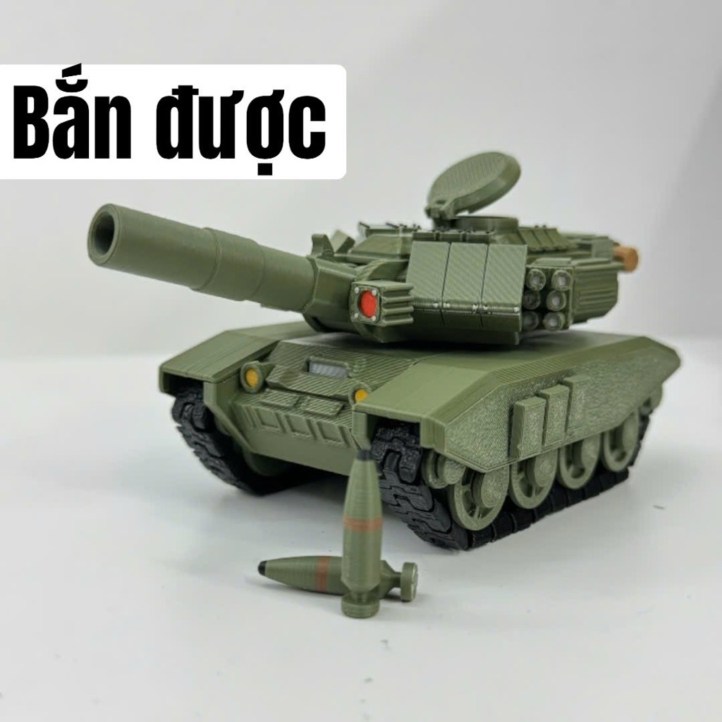 Mô hình Xe Tank T90 | Hưng thích nước ngọt | Đồ chơi in 3D Móc khoá | Màu OLIVE