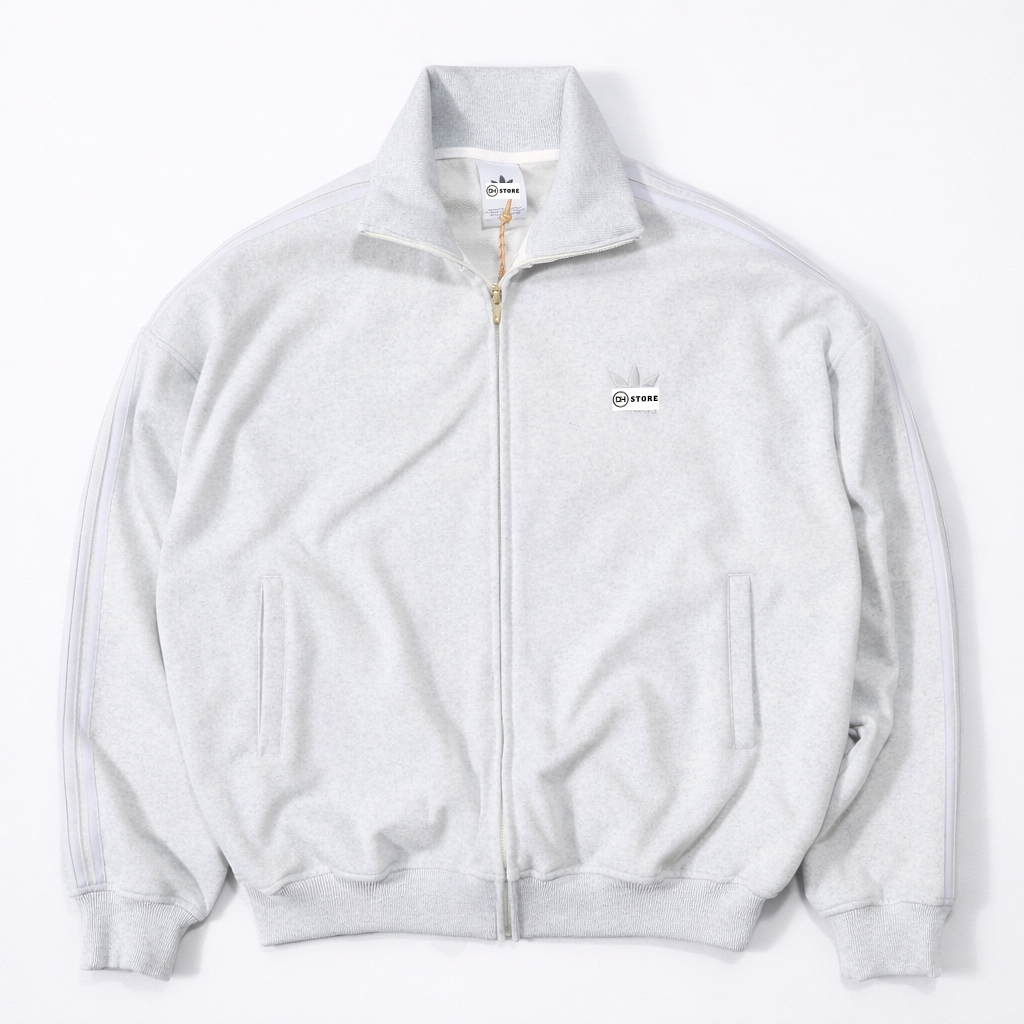 Áo Khoác Màu Xám Nỉ Chân Cua Thêu Logo Basic Form Rộng Boxy Unisex (DH STORE203)