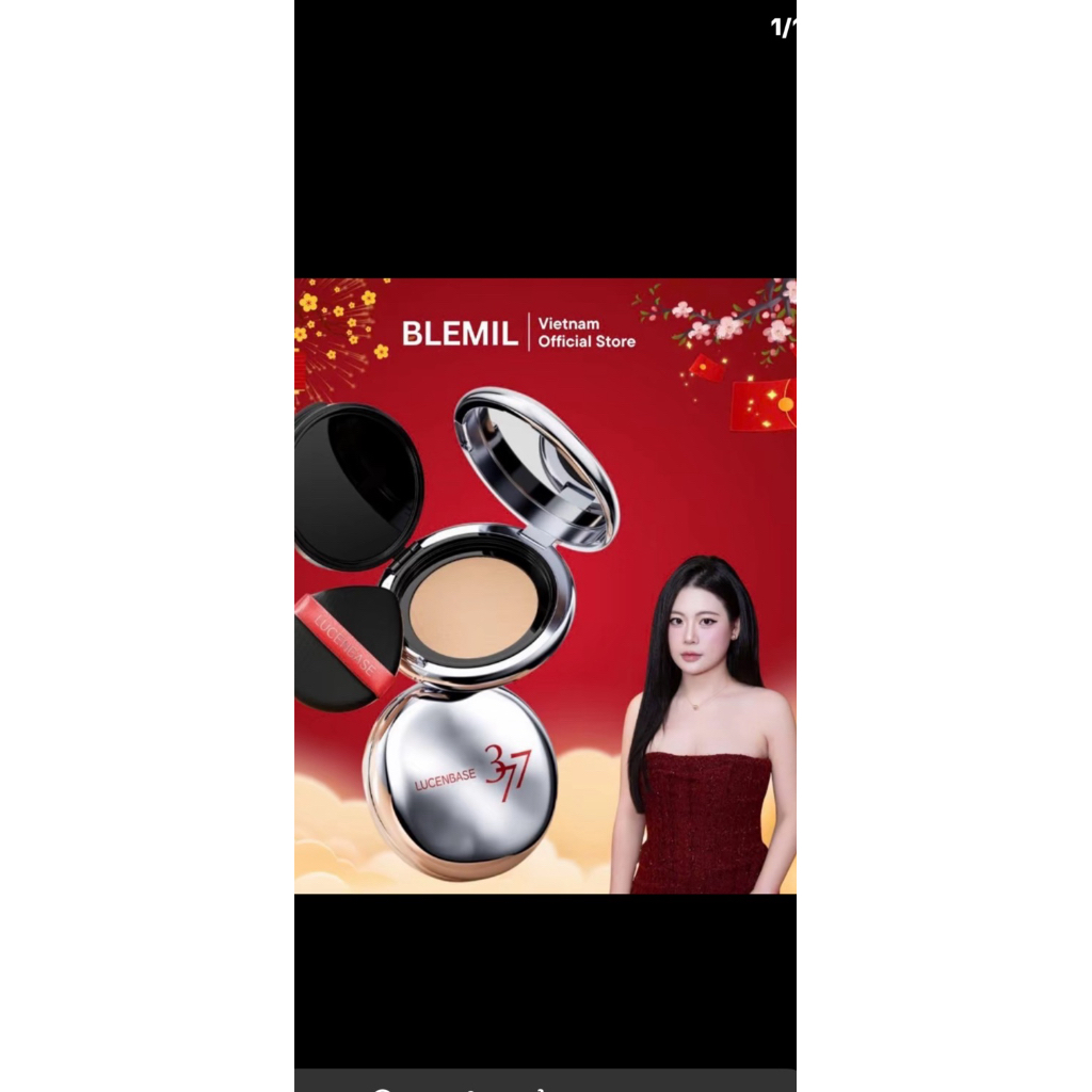 [Mua 1 tặng 2] Cushion hỗ trợ dưỡng trắng Lucenbase 377+ Tặng 1 lõi Cushion + Tặng 1 son Lucenbase