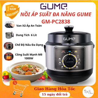 Nồi Áp Suất Đa Năng GUME GM-PC2838 Dung Tích 6L,Công Suất 1000W Nấu Nhanh. An Toàn - Nồi Áp Xuất Đa Năng Chính Hãng