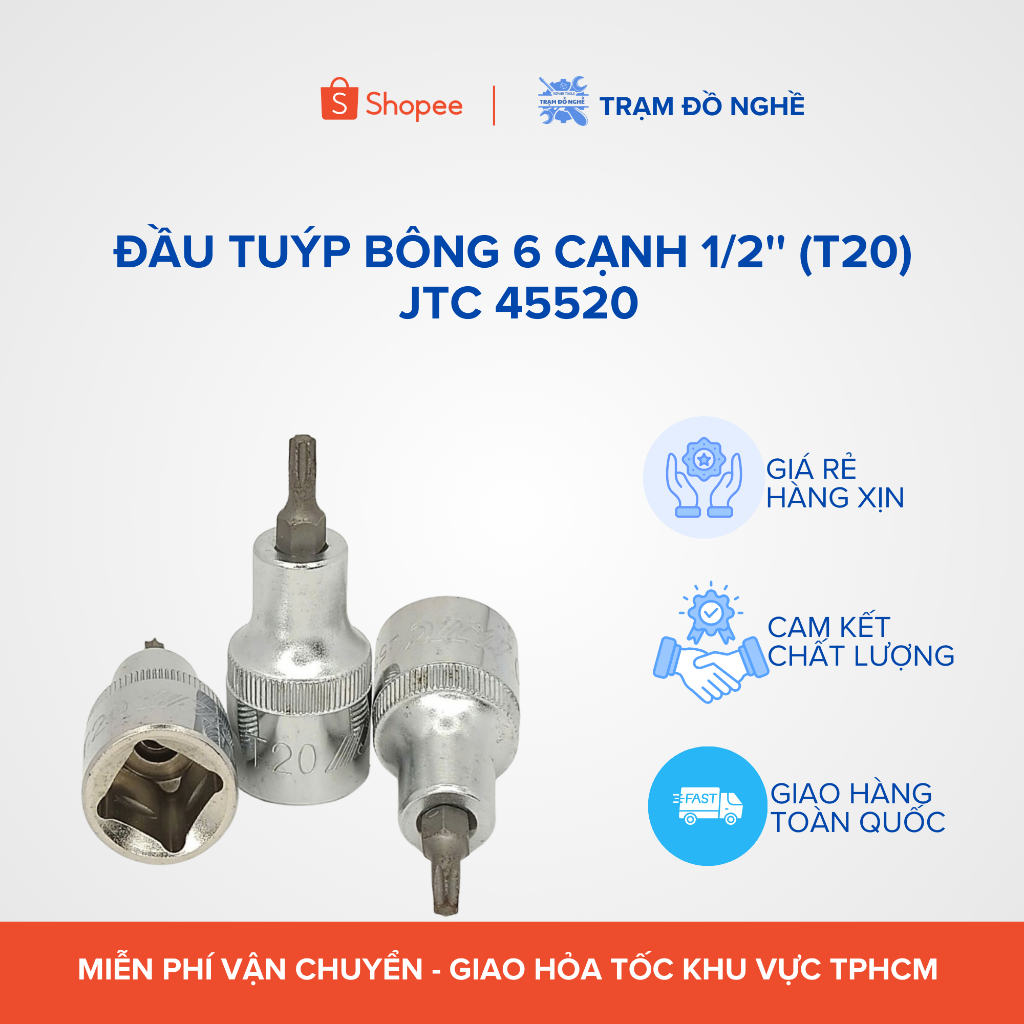 Đầu tuýp bông 6 cạnh 1/2'' (T20) Jtc 45520