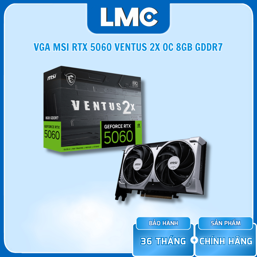 VGA MSI GeForce RTX 5060 Ventus 2X 8G GDDR7 OC