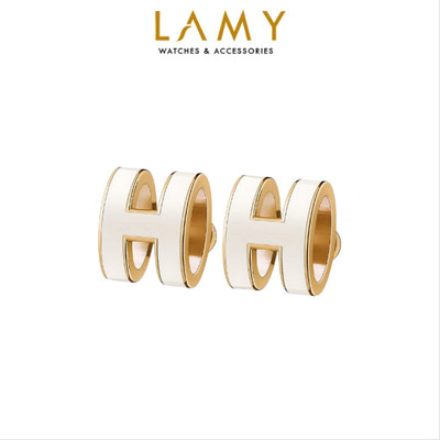 Khuyên tai LAMY White H-shaped Earrings Rose Gold 3054