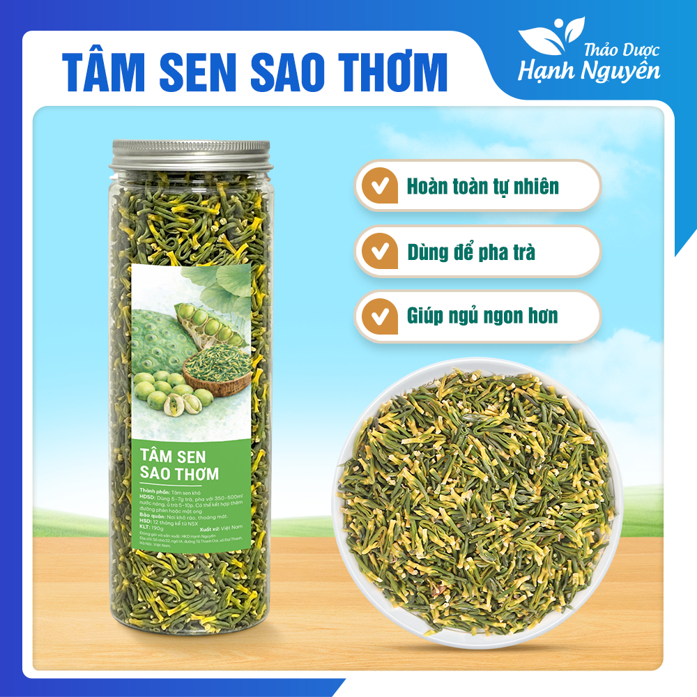 Tâm sen 100g, trà tim sen, đã rang thơm, khô, sạch, hỗ trợ tốt cho sức khỏe - Thảo Dược Hạnh Nguyên