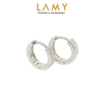 Khuyên tai nam nữ LAMY Basic Hoop Earrings Silver 3292