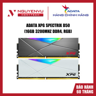 [Full VAT] RAM ADATA XPG Spectrix D50 16GB 3200MHz DDR4 - LED RGB đồng bộ - Tản nhiệt kim loại - Hàng chính hãng