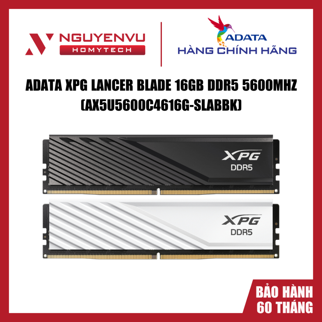 [Full VAT] RAM ADATA XPG Lancer Blade DDR5 16GB Bus 5600MHz (AX5U5600C4616G-SLABBK) - Chính hãng