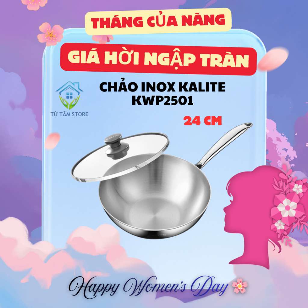 Chảo Inox Kalite KWP2501 24cm Lòng Sâu Inox 304 3 Lớp Dùng Được Cho Bếp Từ Gia Đình Sử Dụng Dễ Dàng